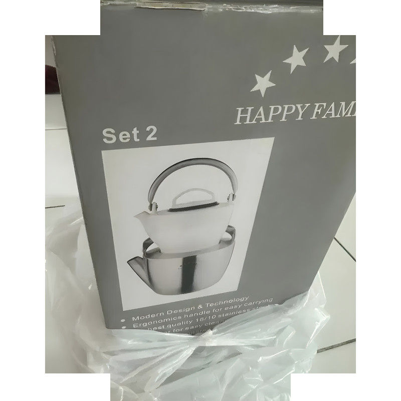 ست کتری و قوری هپی فمیلی مدل MAT گنجایش کتری 2.5 لیتر گنجایش قوری 1 لیتر