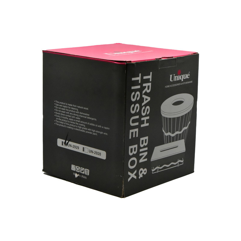 ست سطل و جای دستمال یونیک مدل فلزی کد 2929