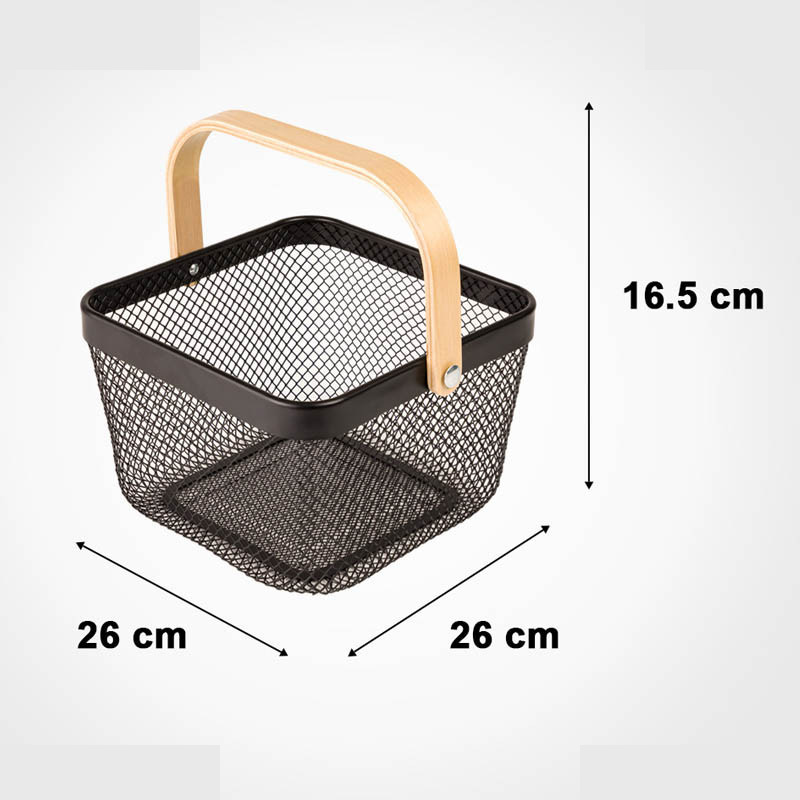 سبد ارگانایزر لیمون مدل دسته چوبی 2321