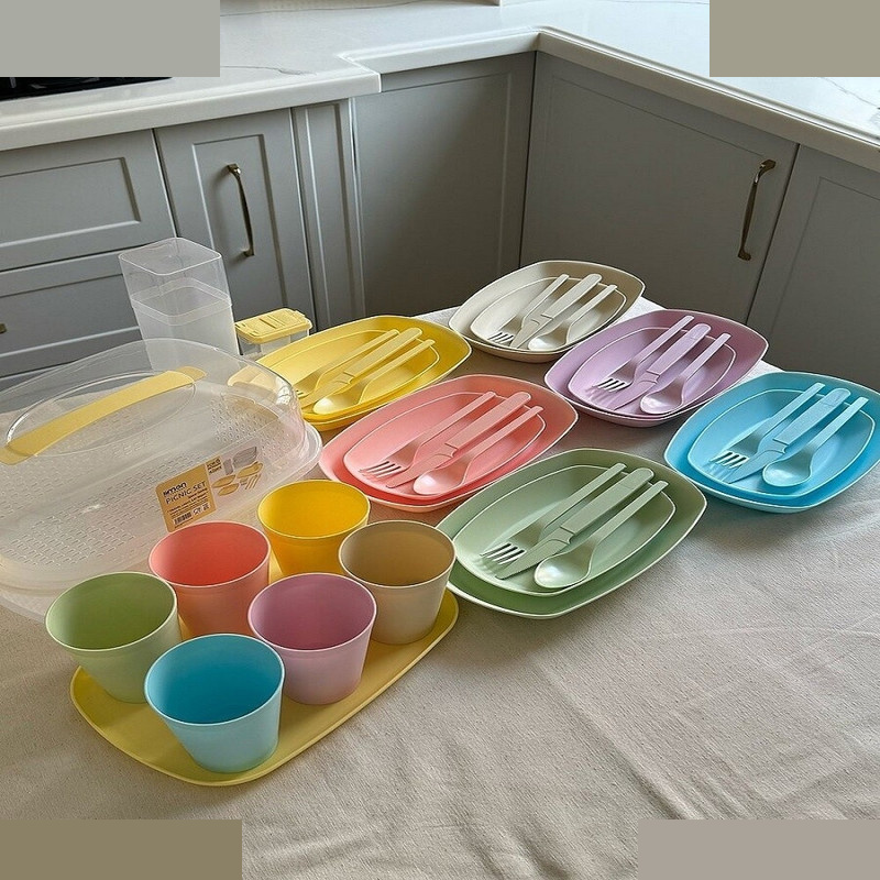 سبد پیک نیک 42 پارچه لیمون مدل پاستیلی کد 2438