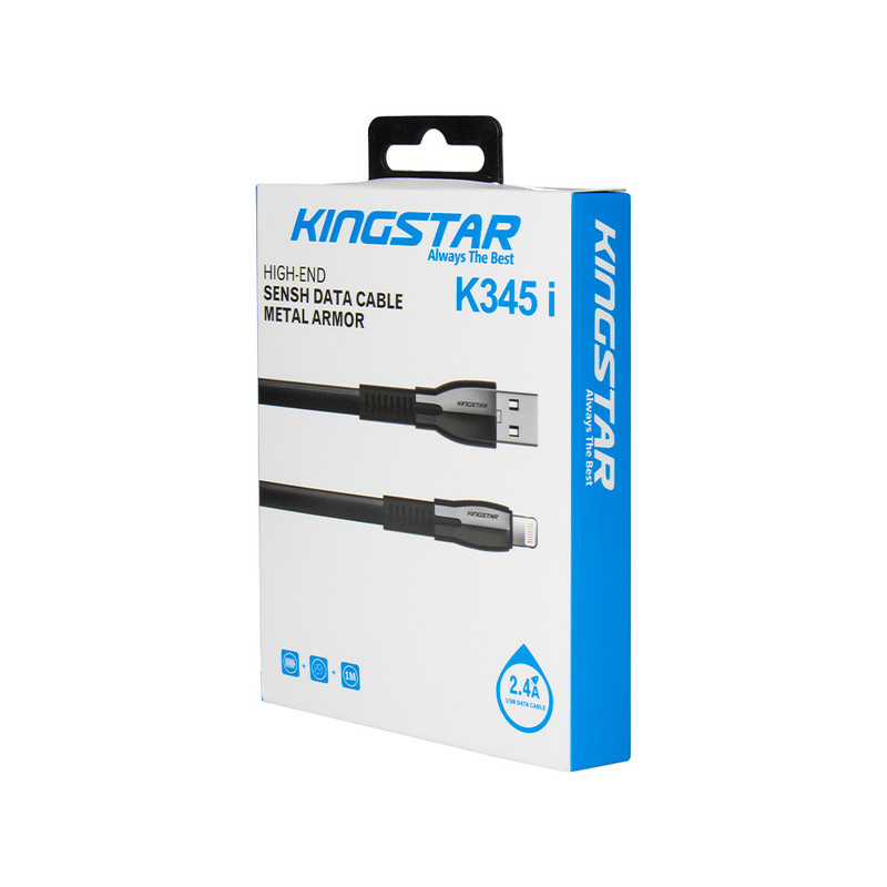 کابل تبدیل USB به لایتنینگ کینگ استار مدل K345i طول 1 متر کابل تبدیل USB به لایتنینگ کینگ استار مدل K345i طول 1 متر