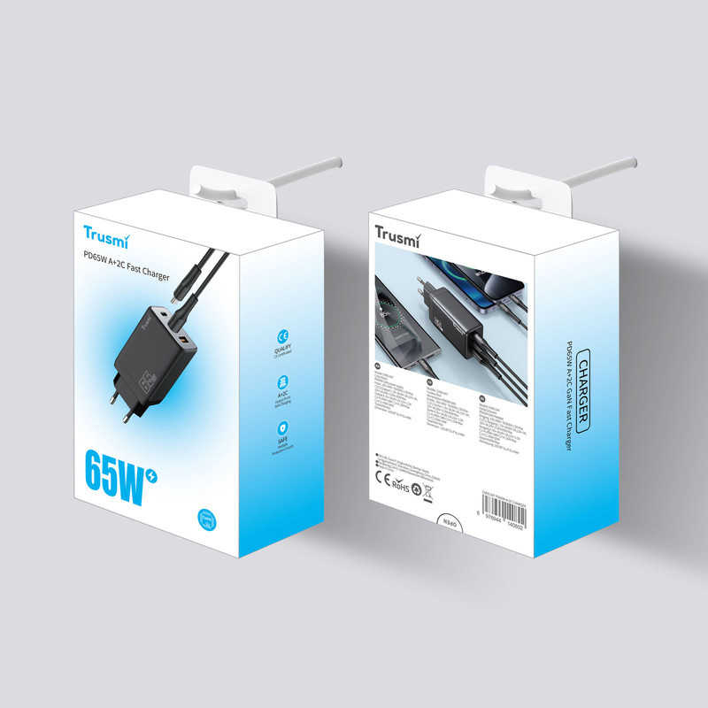 شارژر دیواری 65 وات سه پورت تراسمی مدل CH05-047 به همراه کابل USB-C شارژر دیواری 65 وات سه پورت تراسمی مدل CH05-047 به همراه کابل USB-C