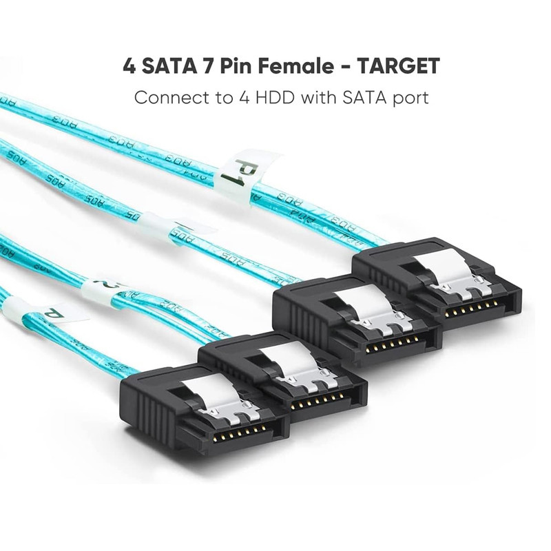 کابل تبدیل Mini SAS SFF-8088 به 4 پورت SATA اسمارطور مدل SM172 طول 2 متر کابل تبدیل Mini SAS SFF-8088 به 4 پورت SATA اسمارطور مدل SM172 طول 2 متر