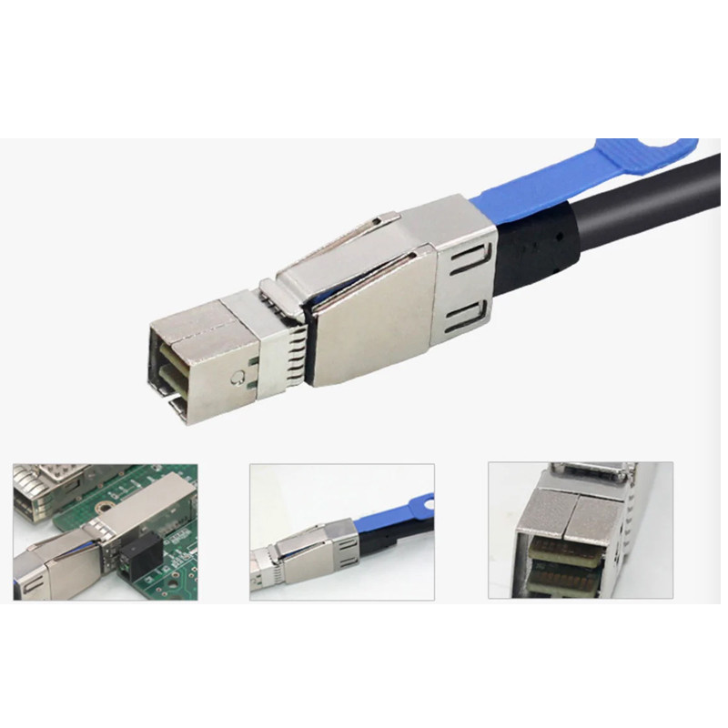 کابل Mini SAS HD SFF-8644 به SFF-8643 اسمارطور مناسب برای RAID و سرور مدل SM231 طول 1 متر کابل Mini SAS HD SFF-8644 به SFF-8643 اسمارطور مناسب برای RAID و سرور مدل SM231 طول 1 متر