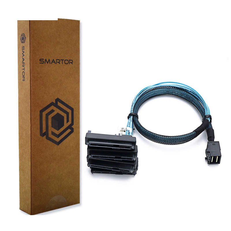 کابل تبدیل Mini SAS HD SFF-8643 به چهار 29pin SFF-8482 با تغذیه ساتا اسمارطور مدل SM155 کابل تبدیل Mini SAS HD SFF-8643 به چهار 29pin SFF-8482 با تغذیه ساتا اسمارطور مدل SM155