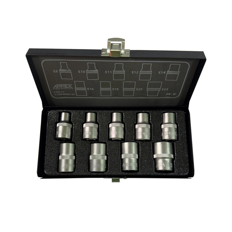 آچار بکس اپکس مدل AJ-APX-6038 مجموعه 9 عددی آچار بکس اپکس مدل AJ-APX-6038 مجموعه 9 عددی
