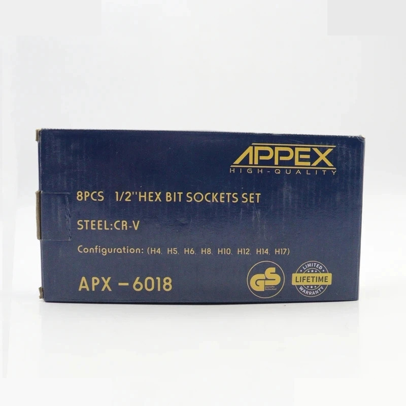 آچار بکس اپکس مدل AJ-APX-6018 مجموعه 8 عددی آچار بکس اپکس مدل AJ-APX-6018 مجموعه 8 عددی