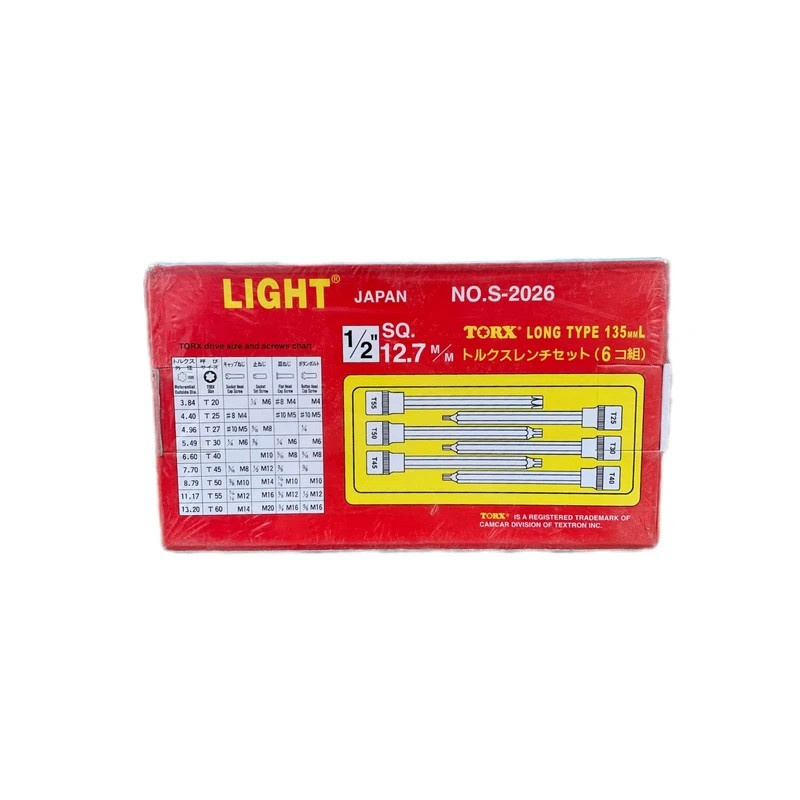 آچار آلن بکسی لایت مدل فوق بلند کد SMT-TORX-LONG-JAPN-LIGHT-1/2-S2026مچموعه 6 عددی آچار آلن بکسی لایت مدل فوق بلند کد SMT-TORX-LONG-JAPN-LIGHT-1/2-S2026مچموعه 6 عددی
