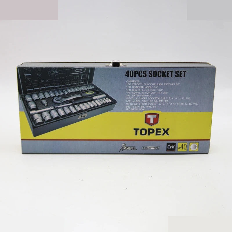 آچار بکس تاپکس مدل SMT-TOPEX-1/4-3/8--40pcs--TAIWANFACTORY مجموعه 40 عددی آچار بکس تاپکس مدل SMT-TOPEX-1/4-3/8--40pcs--TAIWANFACTORY مجموعه 40 عددی
