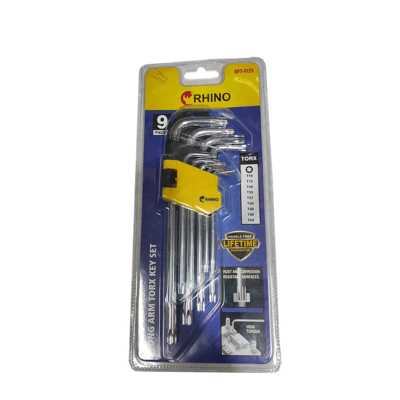 آچارآلن ستاره ای رینو مدل LONG ARMTORX KEY SET-SMT-RIHNO-4125 مجموعه 9 عددی