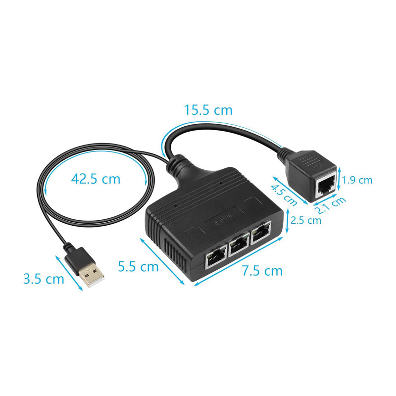 آداپتور شبکه 1 به 3 گیگابات مدل RJ45-s آداپتور شبکه 1 به 3 گیگابات مدل RJ45-s
