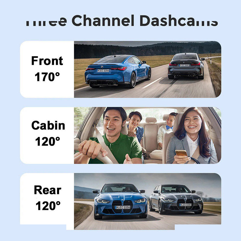 دوربین ثبت وقایع خودرو مدل 3 لنز BlackBox FH57-WiFi به همراه دوربین دنده عقب