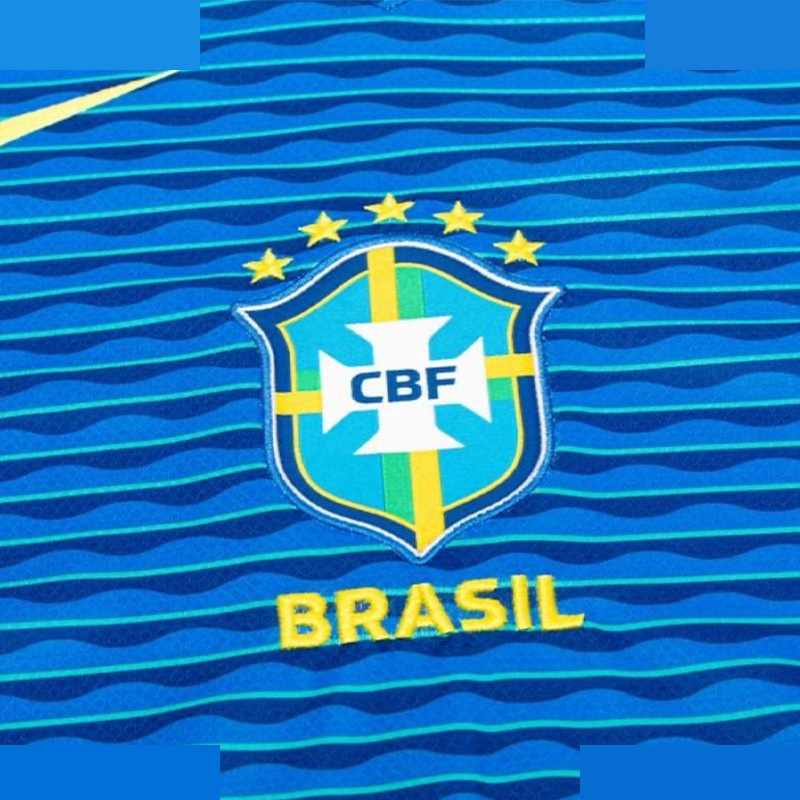 تی شرت ورزشی مردانه مدل برزیل Away 2024 آبی تی شرت ورزشی مردانه مدل برزیل Away 2024 آبی