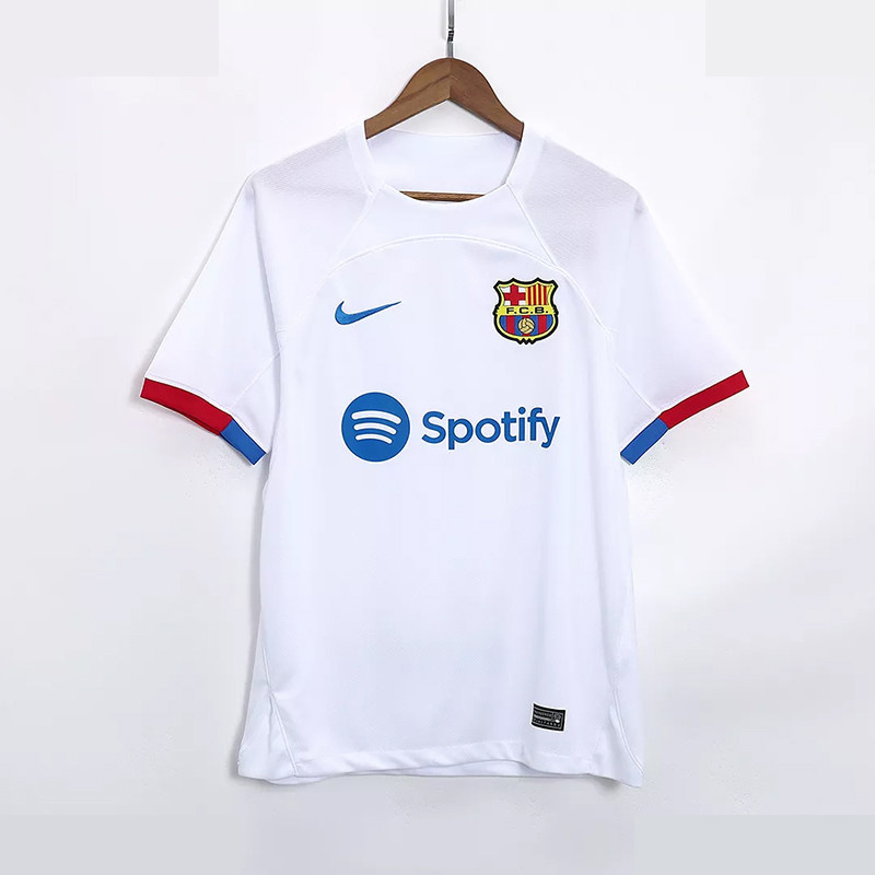 تی شرت آستین کوتاه ورزشی مردانه مدل بارسلونا کد Away 2024 سفید تی شرت آستین کوتاه ورزشی مردانه مدل بارسلونا کد Away 2024 سفید