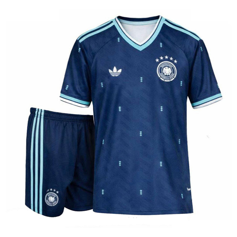 ست تیشرت آستین کوتاه و شلوارک ورزشی مردانه مدل آلمان Away 2026 سرمه ای