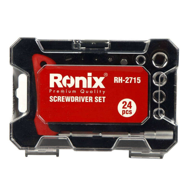 مجموعه 24 عددی پیچ گوشتی جغجغه ای و سری بکس رونیکس مدل RX-2715 مجموعه 24 عددی پیچ گوشتی جغجغه ای و سری بکس رونیکس مدل RX-2715