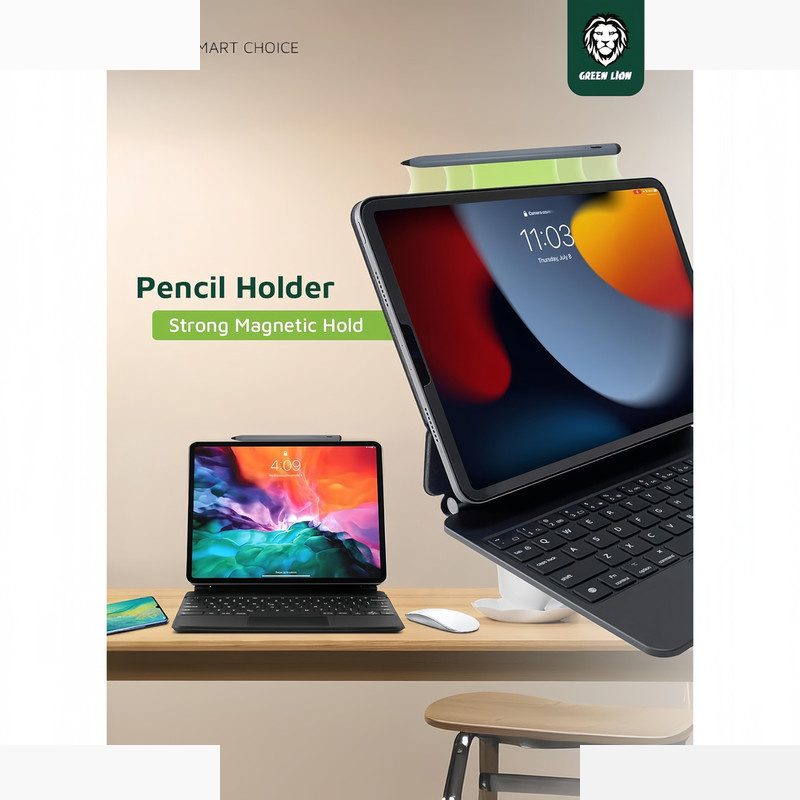 کیف کلاسوری کیبورد دار گرین لاین مدل Magic مناسب برای تبلت اپل iPad Air 13 (2024) / iPad Pro 12.9 (3rd Gen to 6th Gen) کیف کلاسوری کیبورد دار گرین لاین مدل Magic مناسب برای تبلت اپل iPad Air 13 (2024) / iPad Pro 12.9 (3rd Gen to 6th Gen)