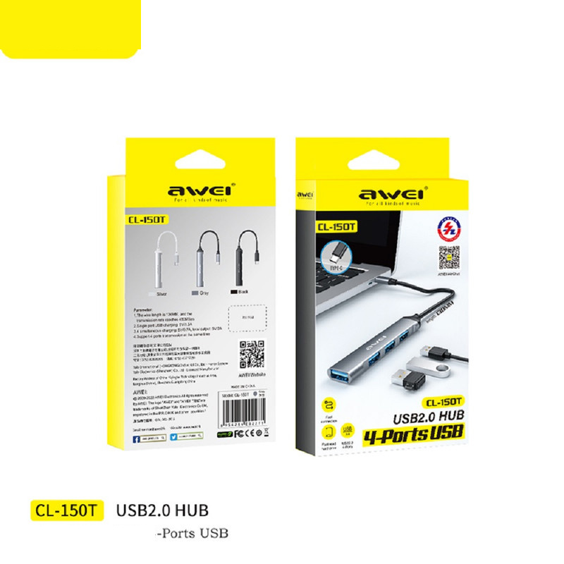 هاب 4 پورت USB 2.0 اوی مدل CL50T