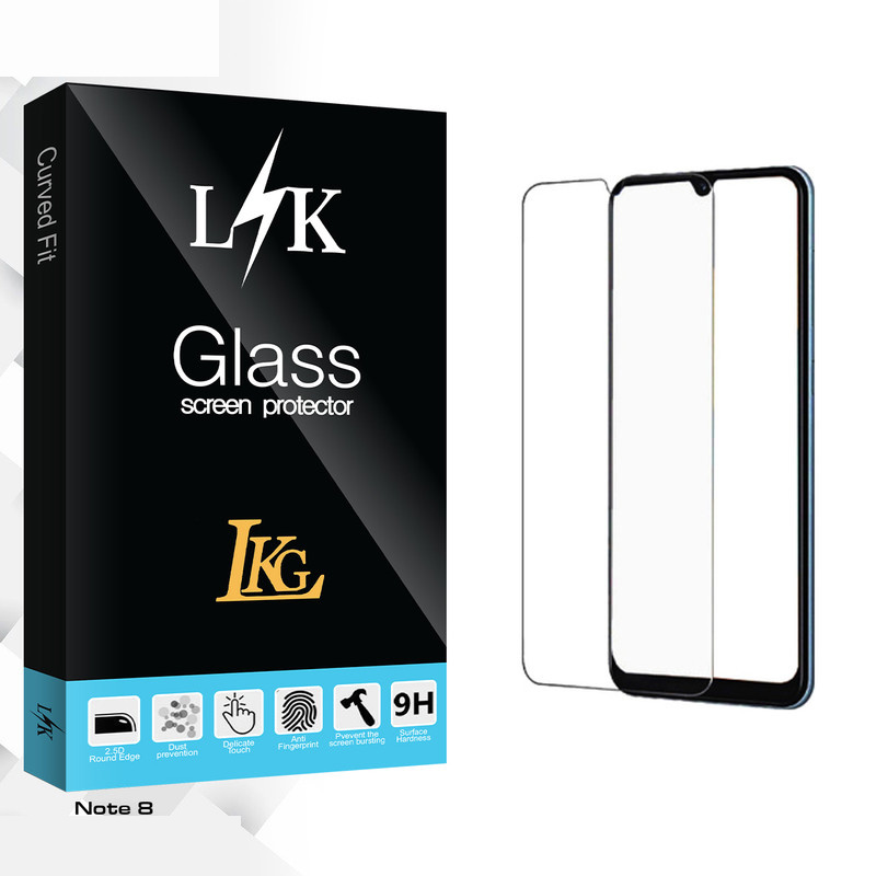 محافظ صفحه نمایش شیشه ای ال کا جی مدل LK Glass مناسب برای گوشی موبایل شیائومی Note 8 محافظ صفحه نمایش شیشه ای ال کا جی مدل LK Glass مناسب برای گوشی موبایل شیائومی Note 8