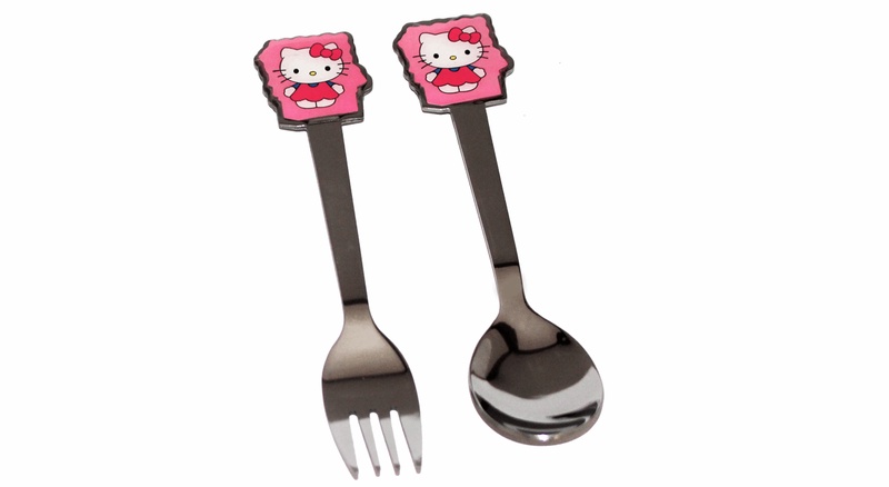 قاشق و چنگال وینز مدل Hello Kitty قاشق و چنگال وینز مدل Hello Kitty