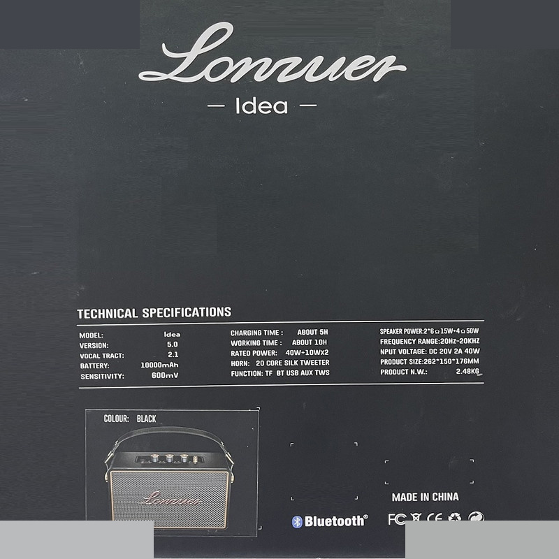 اسپیکر بلوتوثی قابل حمل لونزور مدل idea اسپیکر بلوتوثی قابل حمل لونزور مدل idea