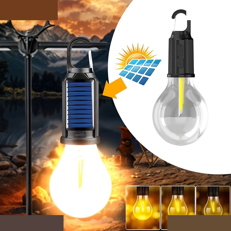 چراغ آویز چادر مدل Solar Panel T01-B با نور آفتابی چراغ آویز چادر مدل Solar Panel T01-B با نور آفتابی