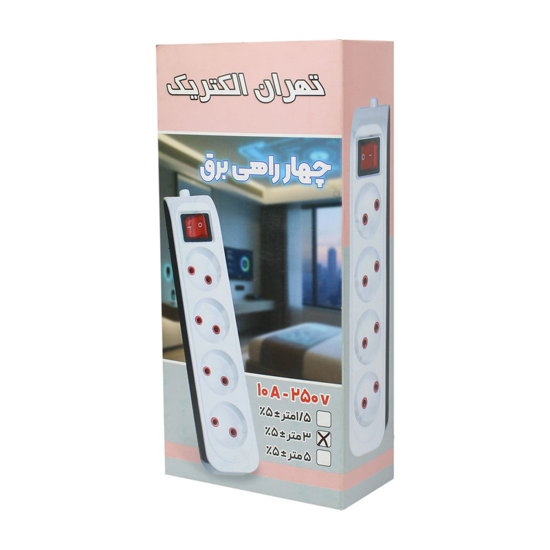 چندراهی برق تهران الکتریک مدل 4 خانه کد 10A چندراهی برق تهران الکتریک مدل 4 خانه کد 10A