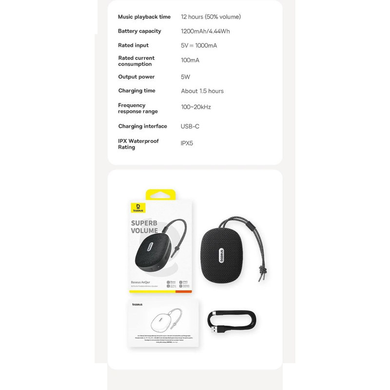 اسپیکر بلوتوثی قابل حمل بیسوس مدل AeQur 35 Pro اسپیکر بلوتوثی قابل حمل بیسوس مدل AeQur 35 Pro