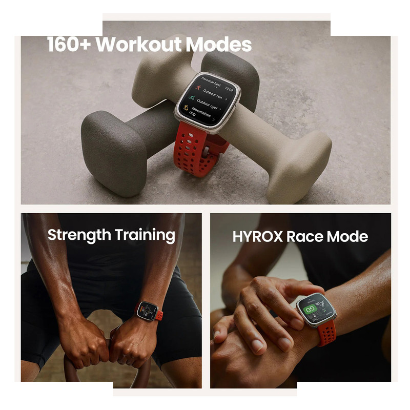 ساعت هوشمند 43 میلی متری امیزفیت مدل Active 2 Square با بند چرمی