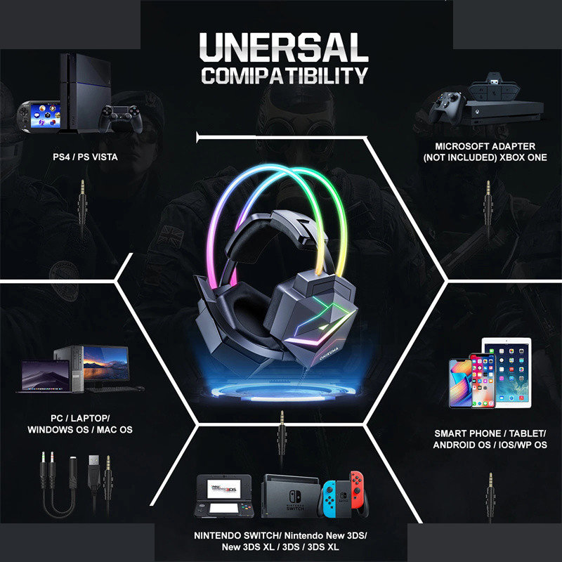هندزفری مخصوص بازی اونیکوما مدل X20 RGB-HEAD هندزفری مخصوص بازی اونیکوما مدل X20 RGB-HEAD