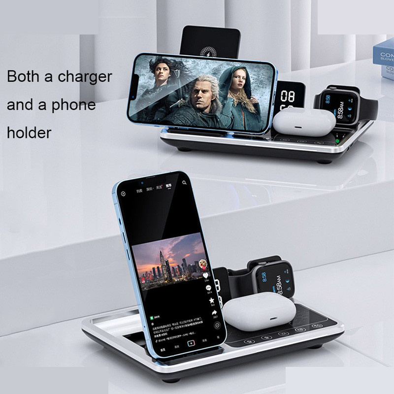 شارژر رومیزی گرین لاین مدل Wireless-Ch station 4 in 1 شارژر رومیزی گرین لاین مدل Wireless-Ch station 4 in 1