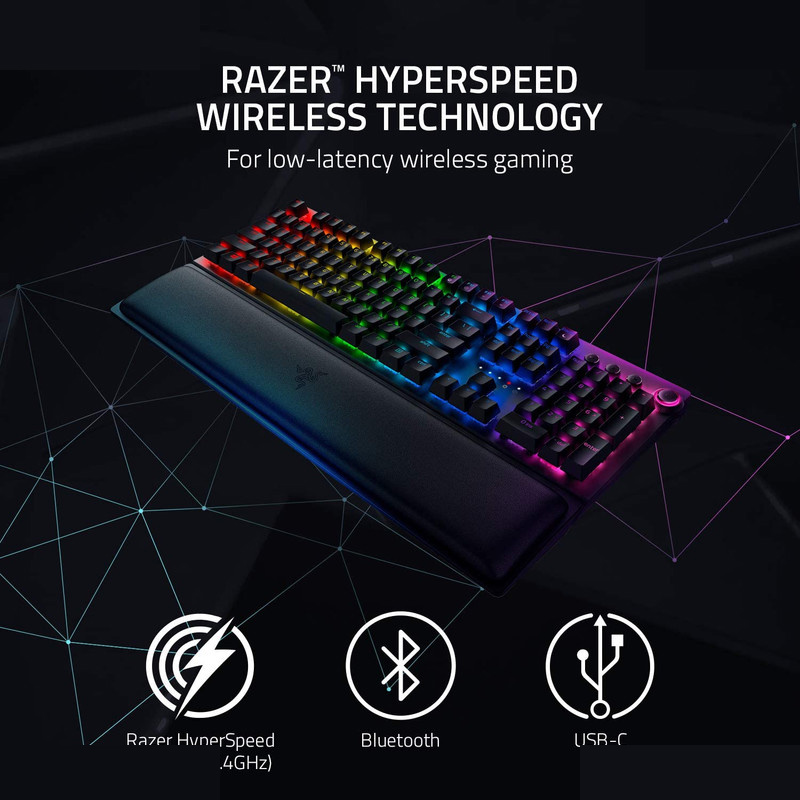 کیبورد مخصوص بازی ریزر مدل BlackWidow V3 Pro Wireless کیبورد مخصوص بازی ریزر مدل BlackWidow V3 Pro Wireless