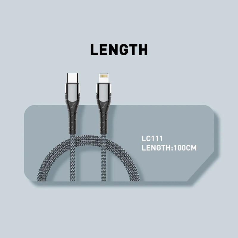 کابل تبدیل USB-C به لایتنینگ الدینیو مدل LC111 PD30W طول 1 متر کابل تبدیل USB-C به لایتنینگ الدینیو مدل LC111 PD30W طول 1 متر