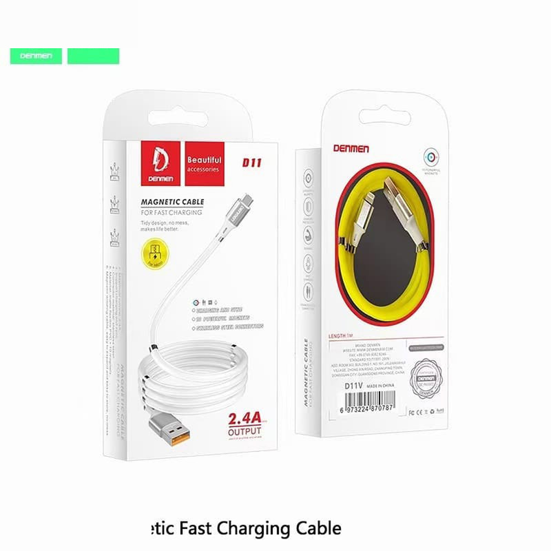 کابل تبدیل USB به microUSB مغناطیسی دنمن مدل D11 طول 1 متر کابل تبدیل USB به microUSB مغناطیسی دنمن مدل D11 طول 1 متر