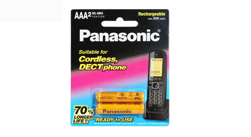باتری نیم قلم شارژی AAA تلفن بی سیم مدل BK-4LDAW/2BT