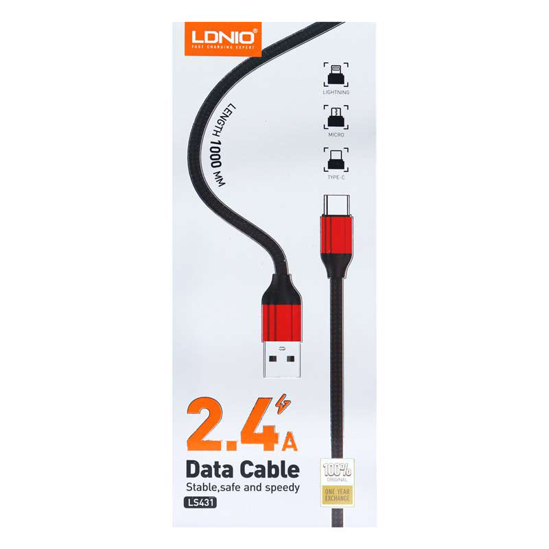 کابل تبدیل USB به لایتنینگ الدینیو مدل LS431 طول 1 متر کابل تبدیل USB به لایتنینگ الدینیو مدل LS431 طول 1 متر
