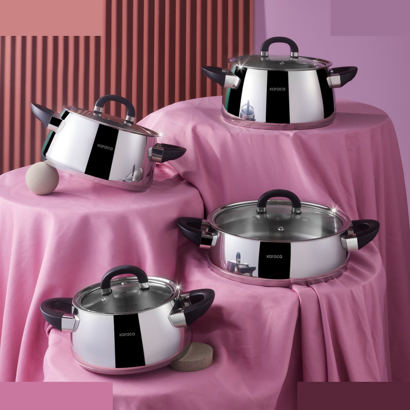 سرویس قابلمه استیل 8 پارچه کاراجا مدل Tokyo New PowerSteel سرویس قابلمه استیل 8 پارچه کاراجا مدل Tokyo New PowerSteel