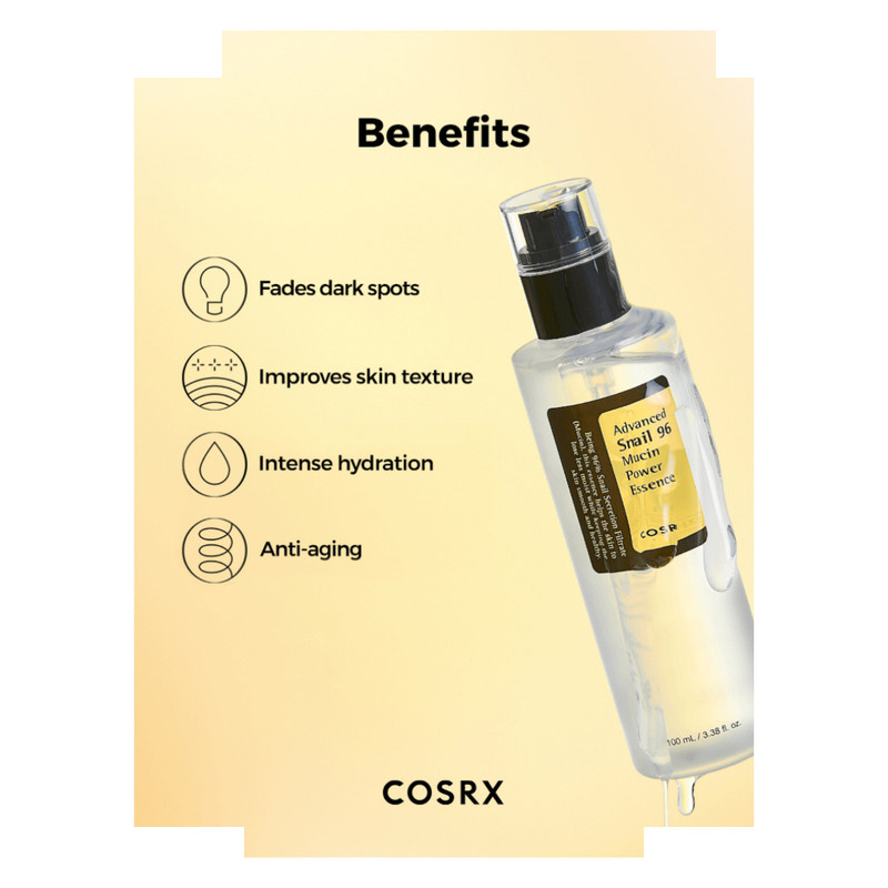 اسنس پوست کوزارکس مدل Advanced Snail 96 Mucin حجم 100 میلی لیتر
