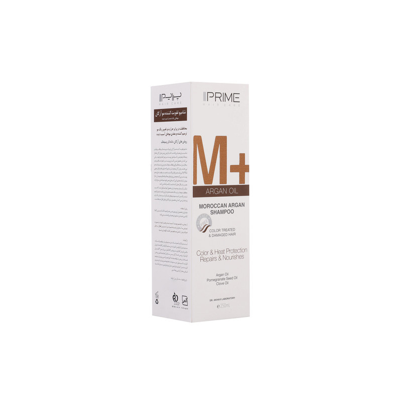 شامپو تقویت کننده و مغذی پرایم مدل M+ Argan Oil مناسب موهای رنگ شده حجم 250 میلی لیتر10466809 شامپو تقویت کننده و مغذی پرایم مدل M+ Argan Oil مناسب موهای رنگ شده حجم 250 میلی لیتر10466809