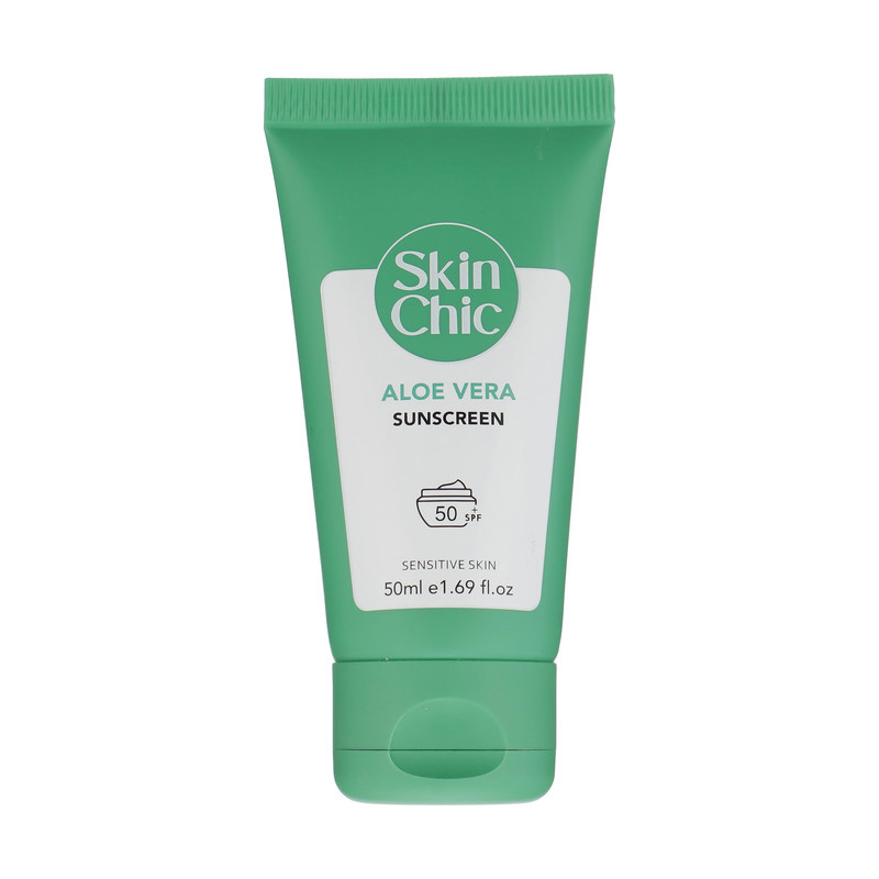کرم ضد آفتاب بدون رنگ اسکین شیک SPF 50 مدل Aloe Vera مناسب پوست های حساس حجم 50 میلیلیتر کرم ضد آفتاب بدون رنگ اسکین شیک SPF 50 مدل Aloe Vera مناسب پوست های حساس حجم 50 میلیلیتر