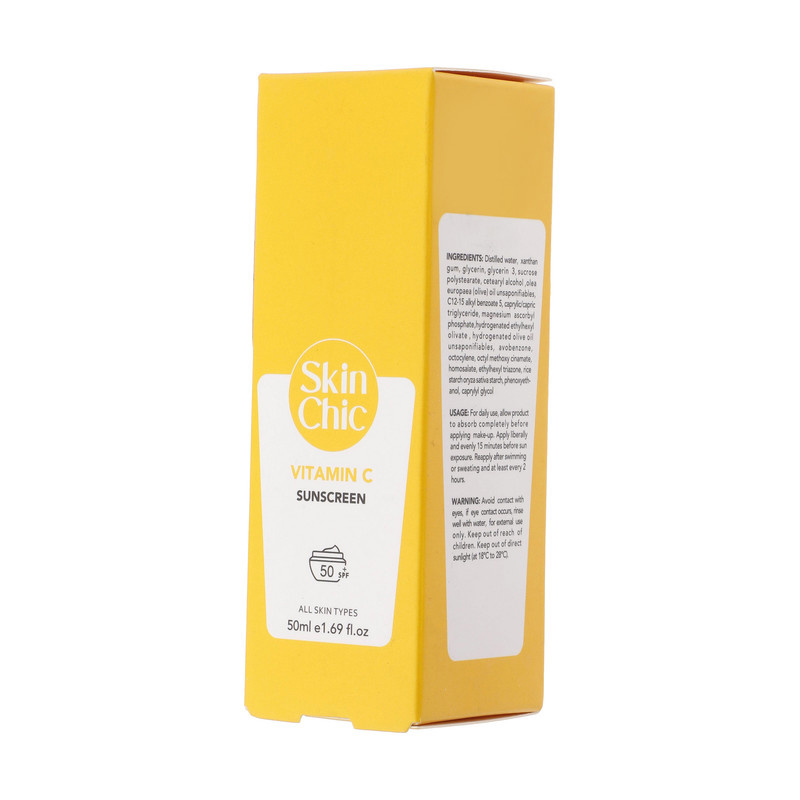 کرم ضد آفتاب بیرنگ صورت اسکین شیک SPF 50 مدل Vitamin c مناسب برای انواع پوست حجم 50 میلیلیتر کرم ضد آفتاب بیرنگ صورت اسکین شیک SPF 50 مدل Vitamin c مناسب برای انواع پوست حجم 50 میلیلیتر