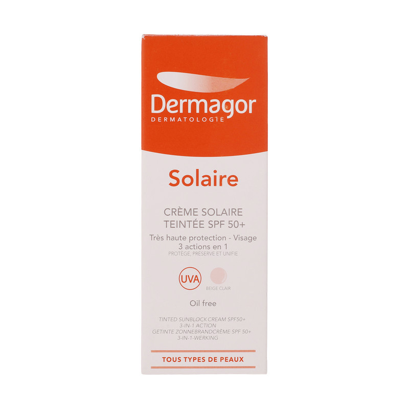 کرم ضدآفتاب رنگی درماگور SPF50 مدل 3 در 1 مناسب پوست های مختلط حجم 40 میلیلیتر کرم ضدآفتاب رنگی درماگور SPF50 مدل 3 در 1 مناسب پوست های مختلط حجم 40 میلیلیتر