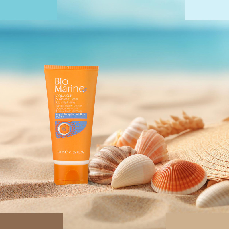 کرم ضدآفتاب بیرنگ بایومارین SPF50 مدل AQUA SUN مناسب پوست های خشک حجم 50 میلیلیتر کرم ضدآفتاب بیرنگ بایومارین SPF50 مدل AQUA SUN مناسب پوست های خشک حجم 50 میلیلیتر