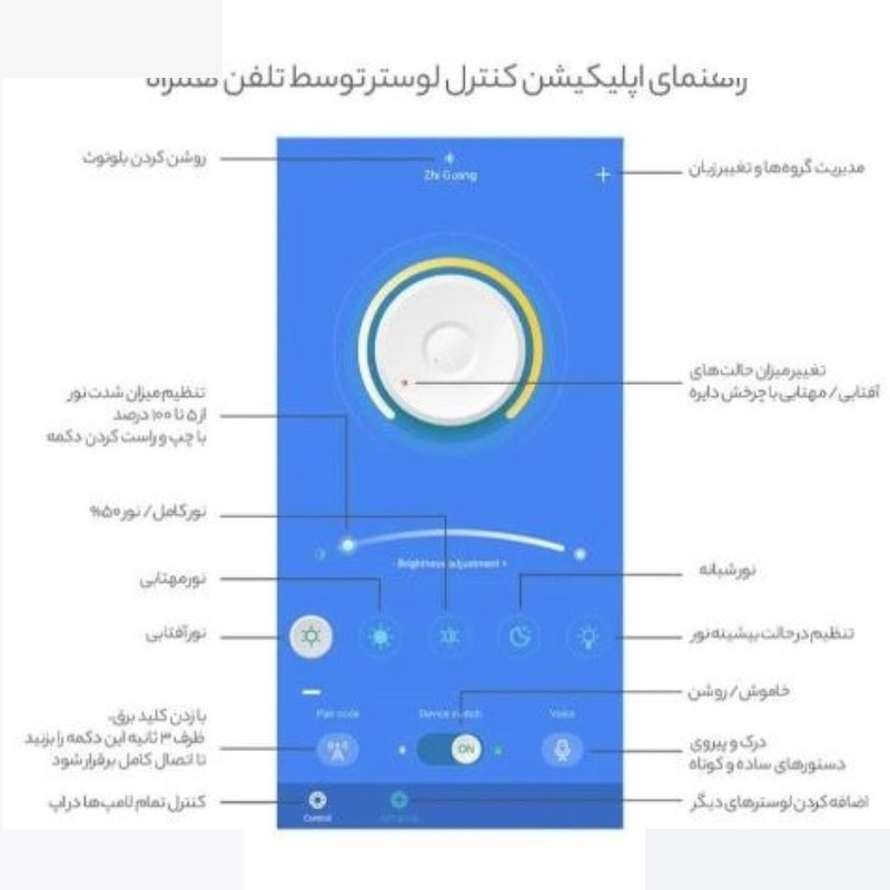 لوستر 2 شعله نور از ما رشکان مدل MARPICH.H2