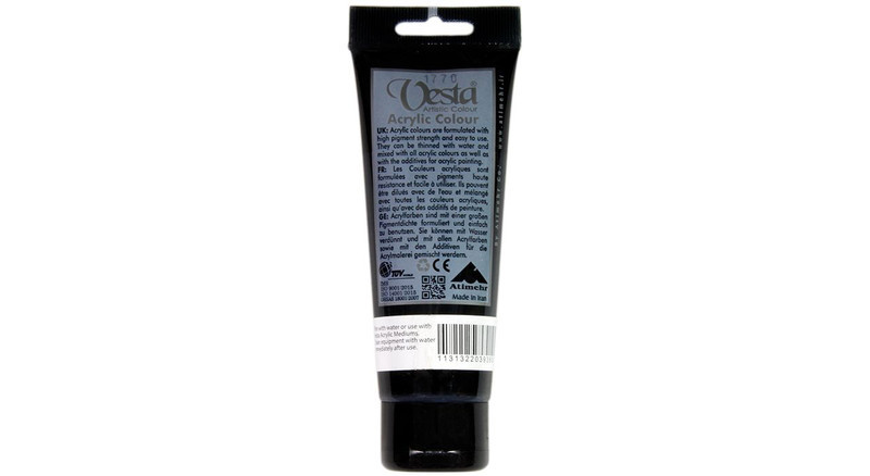 رنگ اکریلیک وستا مدل 24 Ivory Black حجم 75 میلی لیتر رنگ اکریلیک وستا مدل 24 Ivory Black حجم 75 میلی لیتر