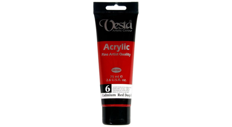 رنگ اکریلیک وستا مدل 06 Cadmium Red Deep Hue حجم 75 میلی لیتر رنگ اکریلیک وستا مدل 06 Cadmium Red Deep Hue حجم 75 میلی لیتر