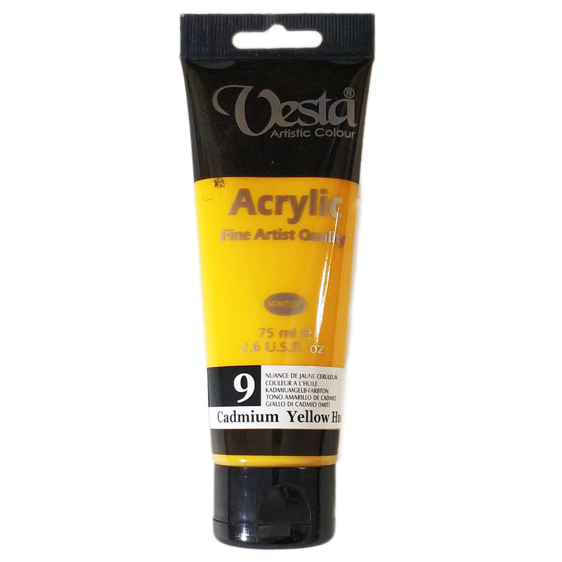 رنگ اکریلیک وستا مدل 09 Cadmium Yellow Hue حجم 75 میلی لیتر رنگ اکریلیک وستا مدل 09 Cadmium Yellow Hue حجم 75 میلی لیتر