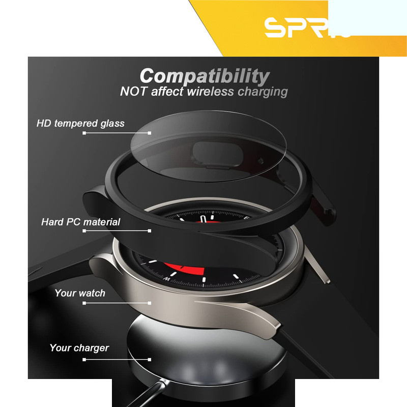 کاور اسپریگ مدل SPG Case مناسب برای ساعت هوشمند سامسونگ Galaxy Watch 5 44mm به همراه محافظ صفحه نمایش