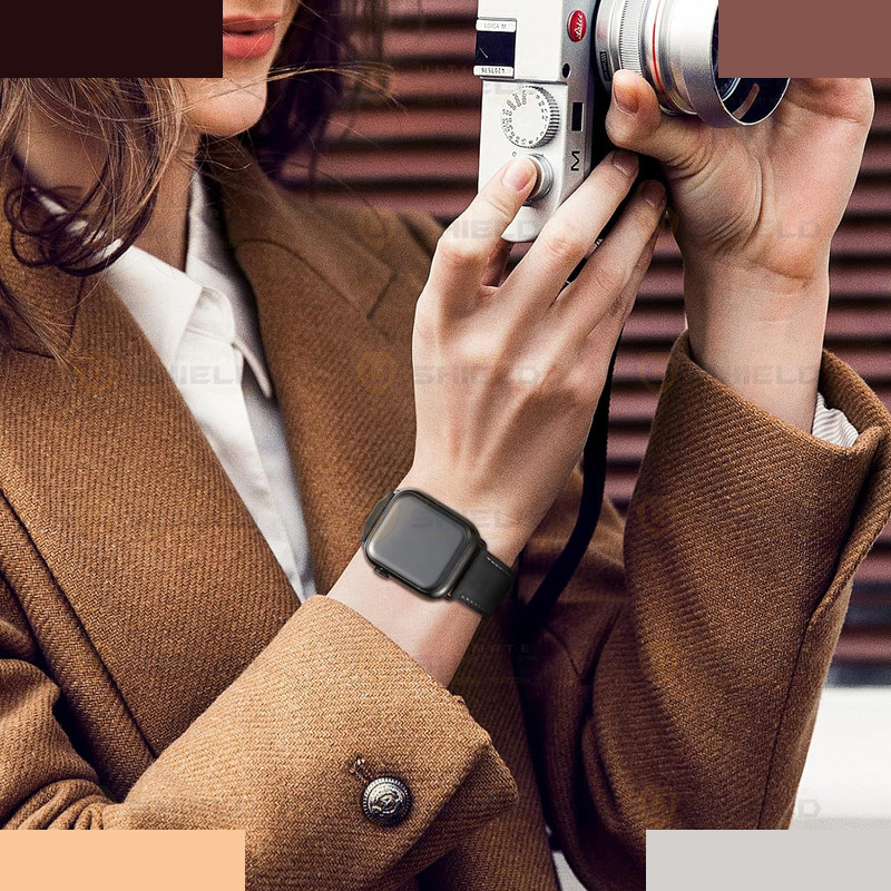 بند آلتیمیت شیلد مدل Leather SM BK مناسب برای اپل واچ 41 میلی متری سری 7 بند آلتیمیت شیلد مدل Leather SM BK مناسب برای اپل واچ 41 میلی متری سری 7