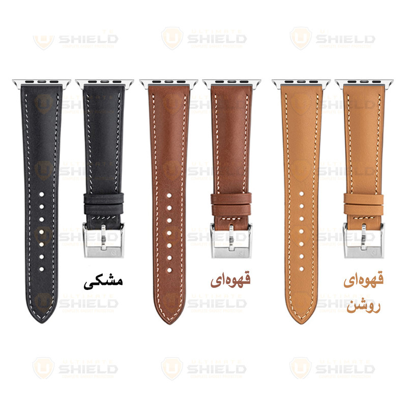بند آلتیمیت شیلد مدل Leather SM SL مناسب برای اپل واچ 40 میلی متری سری SE 2022/SE 2021/5/6/4 بند آلتیمیت شیلد مدل Leather SM SL مناسب برای اپل واچ 40 میلی متری سری SE 2022/SE 2021/5/6/4